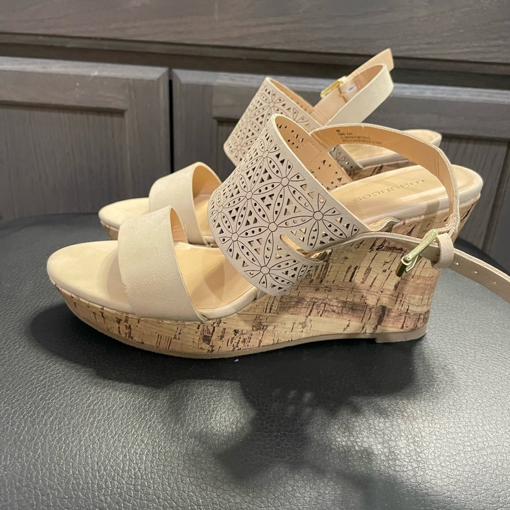 Maurice nude cork wedges